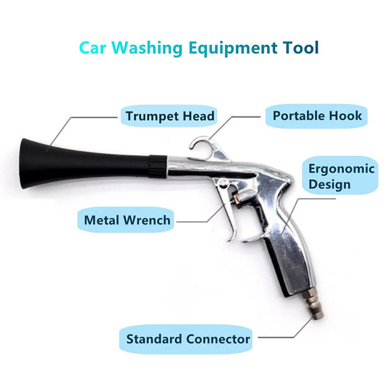 High Pressure Car Spraying Washing Gun with Cleaning Nozzle Air Pulse-Trumpet