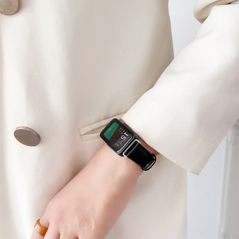 Genuine Leather Watch Strap Classic Quick Release for Huawei 8-Black