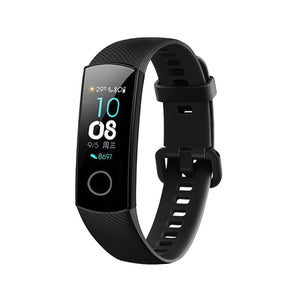 HWRY Silicone Watch Band Quick Release Strap Replacement Wristband For Huawei Band 4/5 And Honor Band 4/5 For Women-Black