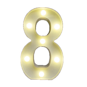 Decorative Led Light Up Number Letters White Plastic Marquee Number Lights Sign Party Wedding Decor Battery Operated (8)