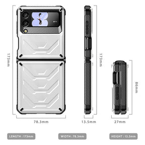 6.7inch Armored Full-Body Rugged Protection Case for Samsung Galaxy Z Flip 3-White