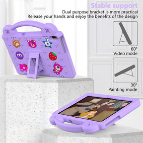 Strawberry Tablet Case with Handle Shoulder Strap for Huawei MediaPad T5 10.1 inch Tab P10-LightPurple