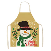 Christmas Snowman Print Apron for Painting Cleaning Cooking-A4