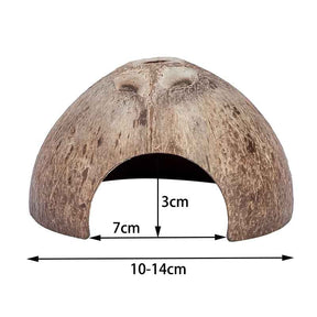 Natural Coconut Reptile Hideouts Lizard Spider Fish Hide Cave-Polished