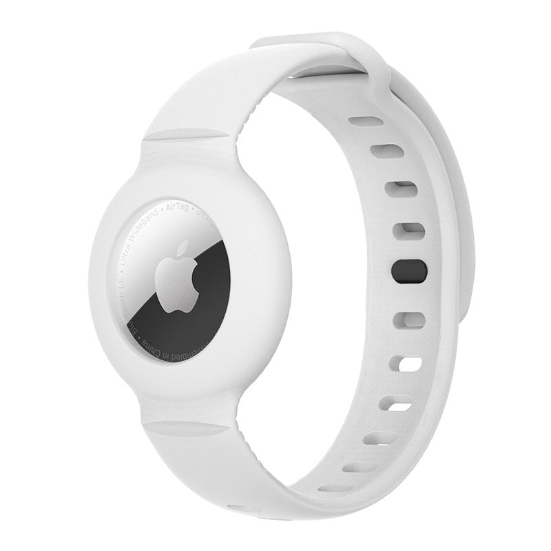 Apple Airtags Watch Strap Silicone Protective Sleeve-White