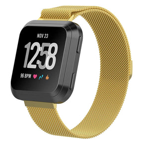 Magnetic Stainless Steel Strap For Fitbit Versa Smart Watch-Gold