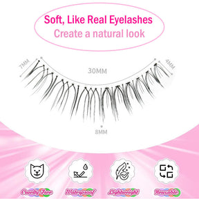 3D Natural Look Eyelashes Pure Nude 4 Pairs Lashes for Daily