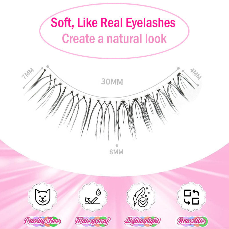 3D Natural Look Eyelashes Pure Nude 4 Pairs Lashes for Daily