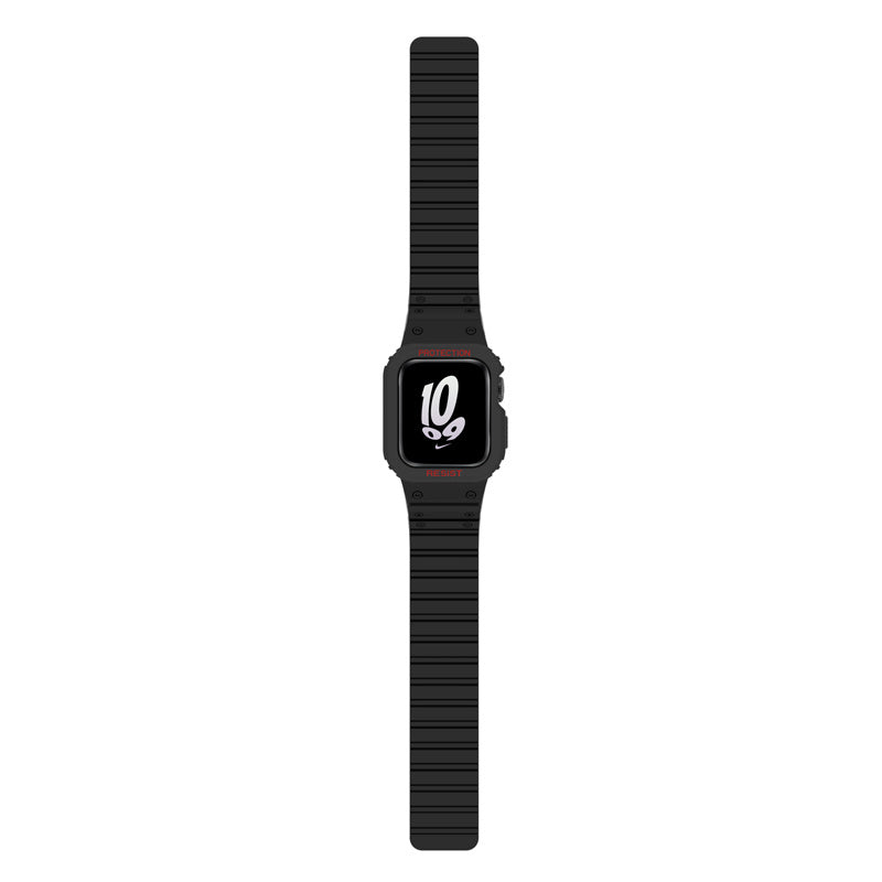 Magnetic Watch Band with Bumper Case Shockproof for Apple Watch-Black
