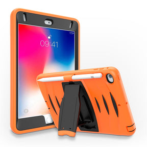 Shock Wave Design Kickstand Case Heavy Duty Rugged Anti-Fall Protection With Pencil Holder For 7.9inch iPad Mini 4/5-Orange