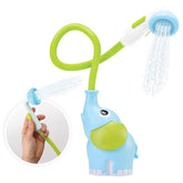 Baby Bath Shower Head Elephant Water Pump with Trunk Spout Rinser for 0-5 Years-Blue