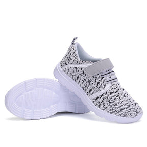 Kids Lightweight Breathable Running Sneakers Sport Casual Shoes for Boys Girls-Grey