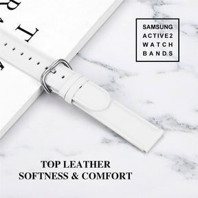 Fashion Leather Watch Band For Samsung Galaxy Watch 42/46mm Gear S3 Frontier/Classic(White)