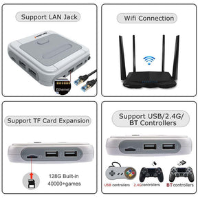 40000 Games Super Console X 4K TV Support HD Output Up to 5 Players LAN/WiFi-128g