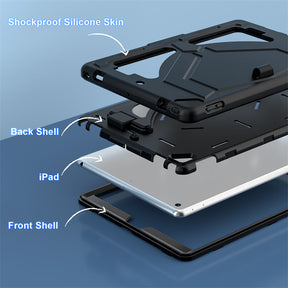 Tablet Case Kids Friendly with Pencil Holder for iPad 11 2020/2021/2022-Black