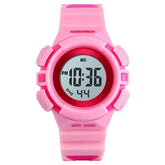 Kids Watches Sport Simple Two-Color Strap LED Electronic Watches-Pink