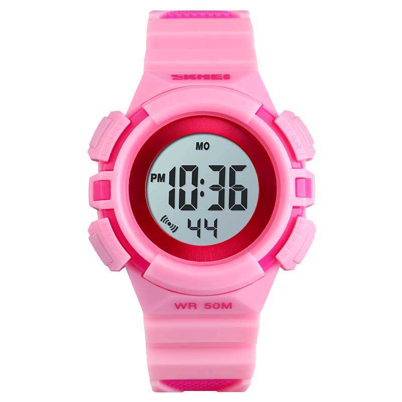 Kids Watches Sport Simple Two-Color Strap LED Electronic Watches-Pink