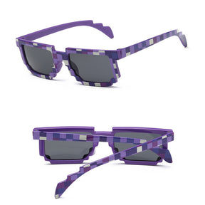 2 Packs Pixel Sunglasses Birthday Party Favors for Kids and Adults-Purple