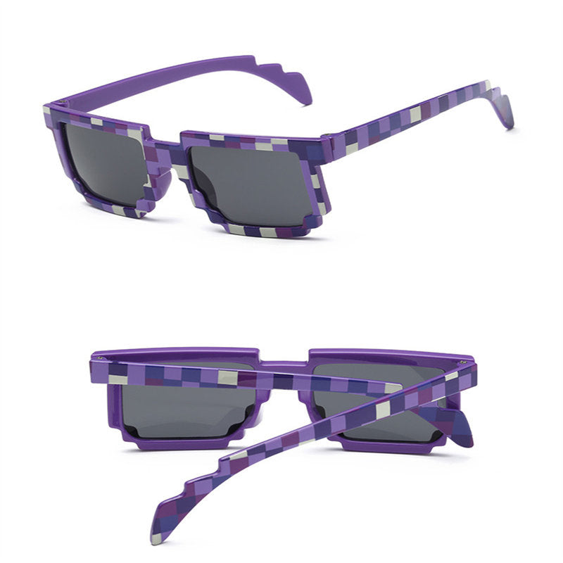 2 Packs Pixel Sunglasses Birthday Party Favors for Kids and Adults-Purple