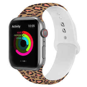 Fashion Leopard Pattern Silicone Watchband for Apple Watch SE & Series 6/5/4/3/2/1-B18