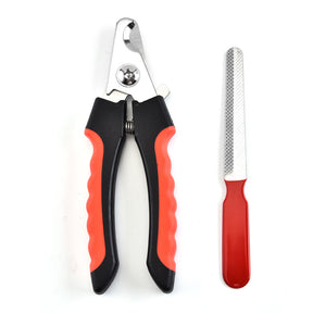 Dog Nail Clippers and Trimmer with Quick Safety Guard to Avoid Over-Cutting Toenail-Black Red