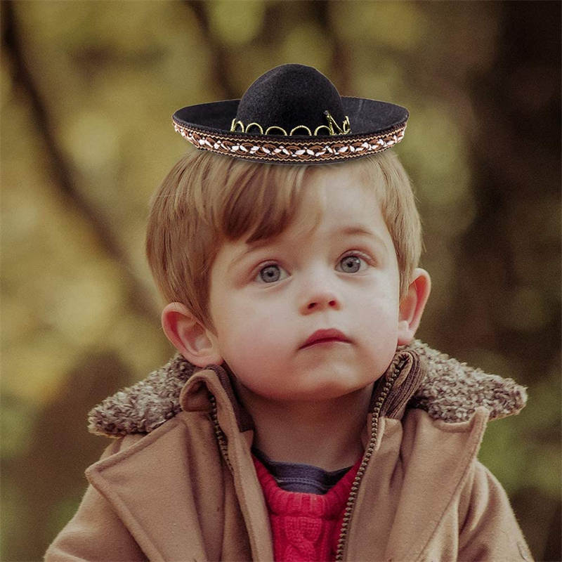 3Pcs 16cm Coco Theme Party Hats with Ball Fringe Decoration for Carnivals Festivals Dia De Muertos Wedding Birthdays
