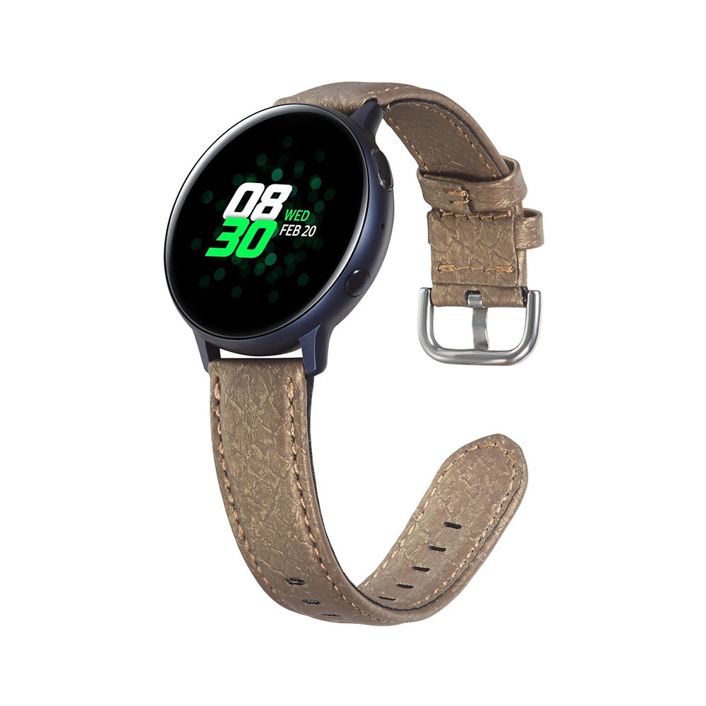 Shell Pattern Leather Watch Band For Samsung Galaxy Watch 42/46mm Gear S3 Frontier/Classic(Brown)