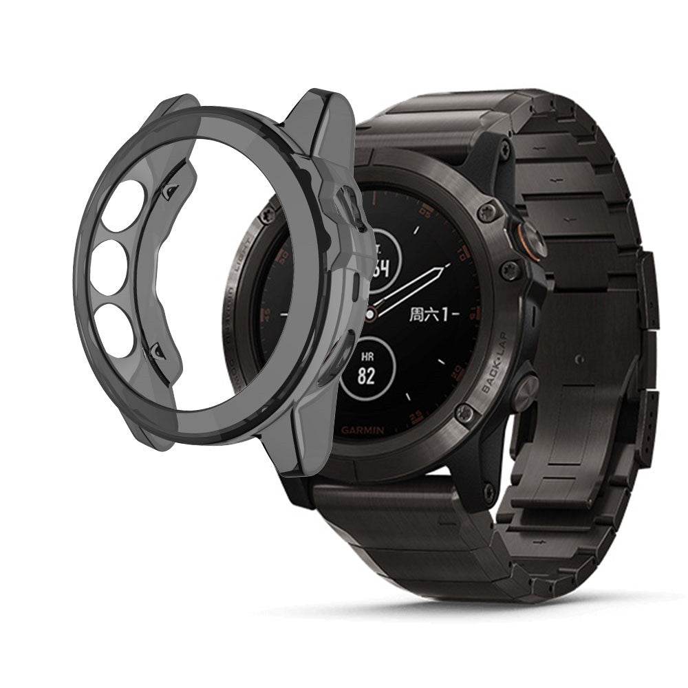 TPU Transparent Frame Case For Garmin Fenix 5X-Black