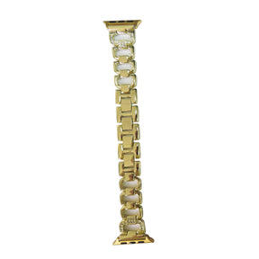 D Shape Stainless Steel Watch Band Adjustable Wristbands for Apple IWatch Series SE/1/2/3/4/5/6 For Women Men-Gold