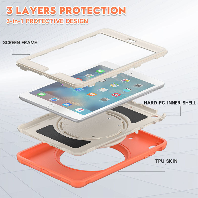 CowKing iPad Case For iPad Mini 1 2 3 With Handle Grip-Orange