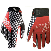 Motorcycle Gloves for Men and Women Full Finger Touchscreen Motorbike Gloves-Black Red Lattice-LYX-08168