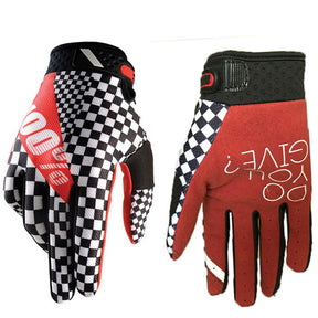 Motorcycle Gloves for Men and Women Full Finger Touchscreen Motorbike Gloves-Black Red Lattice-LYX-08168