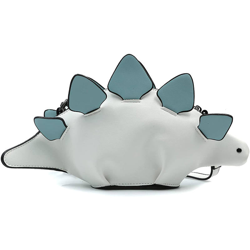 Dinosaur Shoulder Purses PU Stegosaurus CrossBody Bag for Girl Women-White