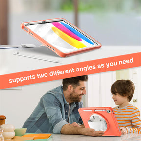 Tablet Case For iPad 10th with 360¡ã Kickstand/Hand Strap Shockproof-Orange