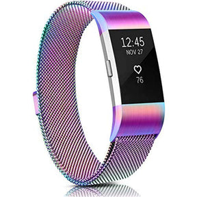 Stainless Steel Magnetic Strap For Fitbit Charge 2 Replacement Bracelets Milanese-Colorful