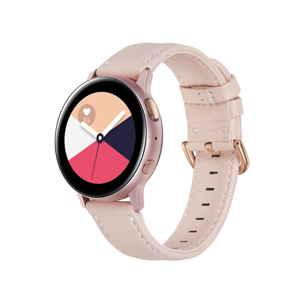 Shell Pattern Leather Watch Band For Samsung Galaxy Watch 42/46mm Gear S3 Frontier/Classic(Pink)