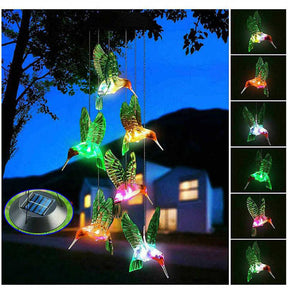 Colorful Solar Wind Chimes Gardening Gift for Mother And Grandma Christmas Decoration-Hummingbird