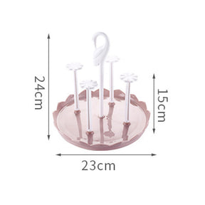 Kitchen Drain Cup Holder Plastic Swan Head Assembled Mug Rack-Pink