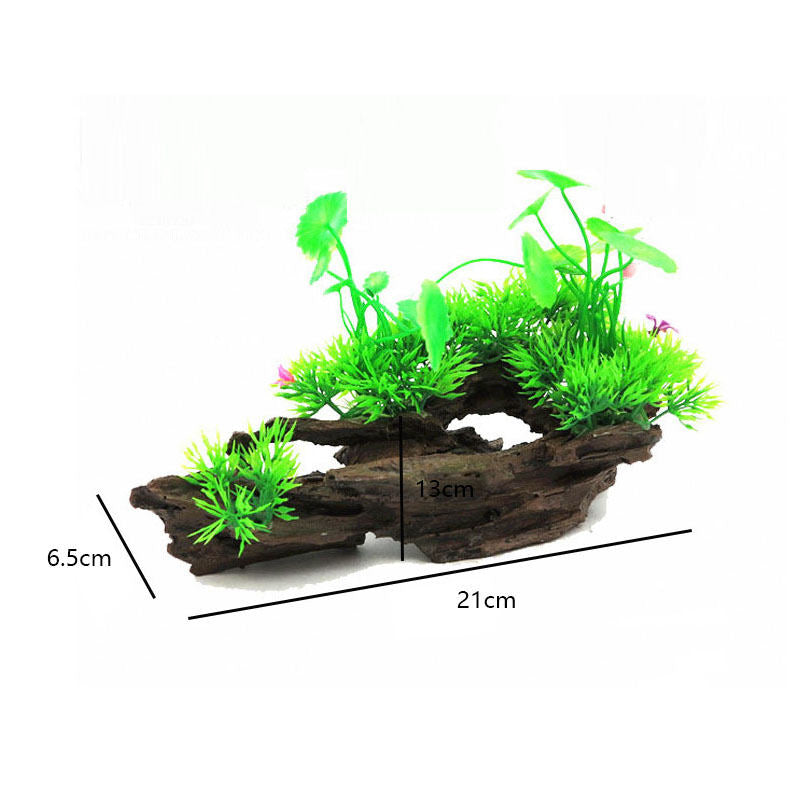 Reptile Resin Wood Aquarium Cave Decor for Fish Shrimp-D