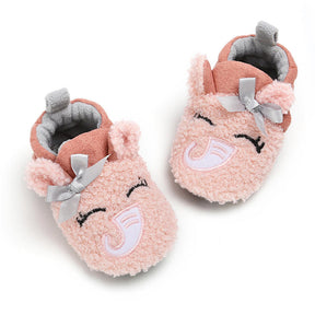 Infant Baby Boys Girls Slippers Non Slips Bottom Winter Booties House Shoes-ElephantPink