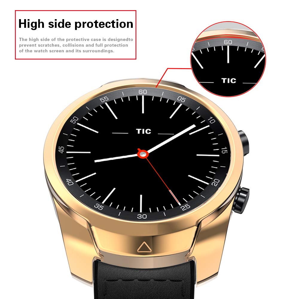 Case For TicWatch Pro Ultra-Light Protective Case Anti-Scratch Bumper Cover - Rose Gold