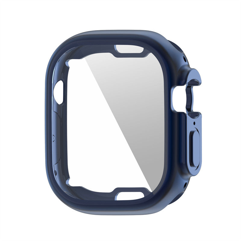 TPU Anti-Scratch Protective Case with Screen Protector for Apple Watch Ultra 49mm-Midnight Blue