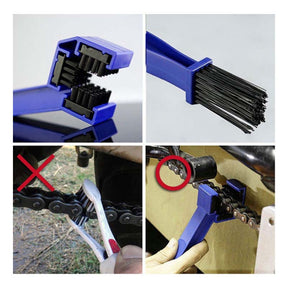 2Pcs Bicycle Motorcycle Chain Washing Cleaning Brush-Blue+Red