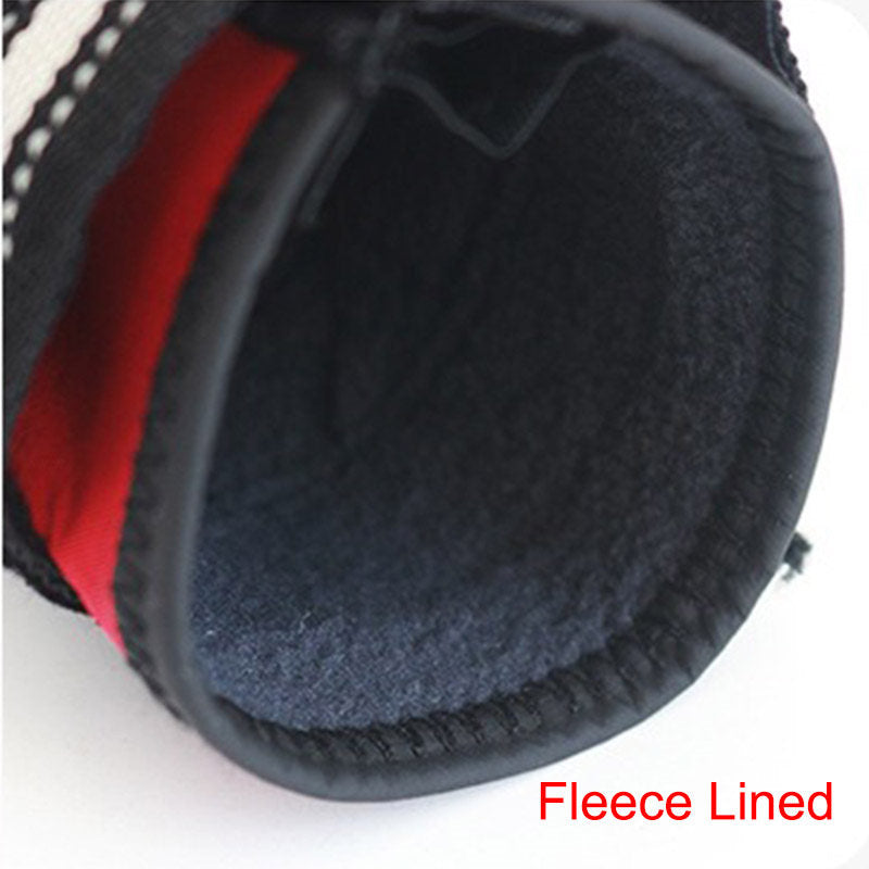 4 Pcs Dog Shoes Non-Slip Warm with Reflective Straps for Middle Large Dogs-Red