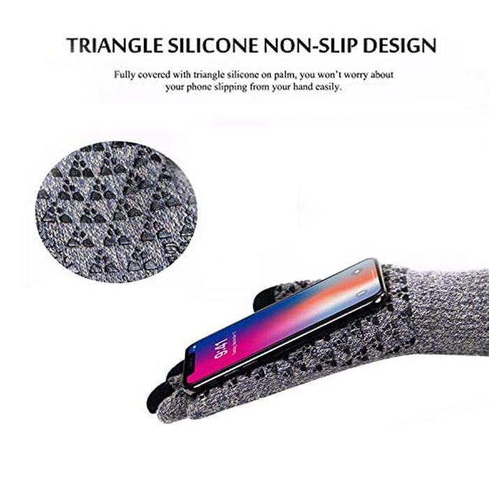 WIWU Winter Woman Gloves Upgraded Touch Screen Anti-Slip Silicone Gel Elastic Cuff Thermal-Coffee White-DZ32