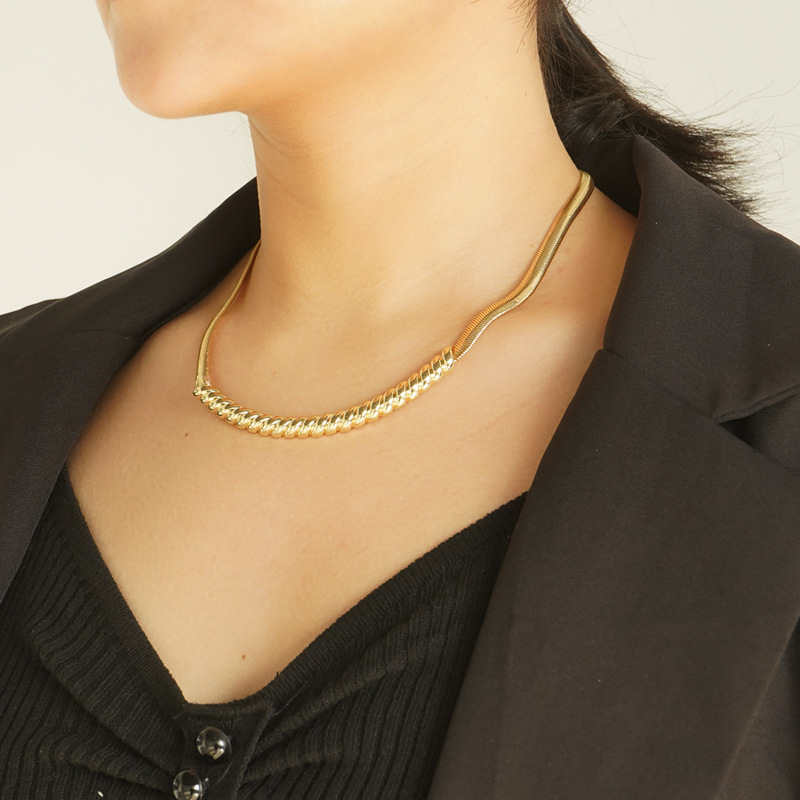 Herringbone Thick Necklace Snake Chain for Women Jewelry