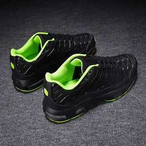 Mens Mesh Air Cushion Sneakers Outdoor Running Shoes-Black Green