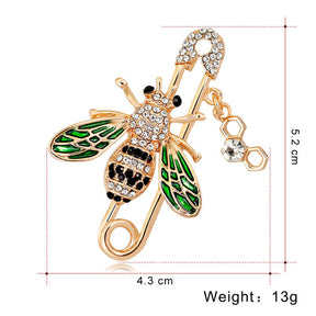 Bee Brooch Women Enamel Crystal Insect Lapel Pin