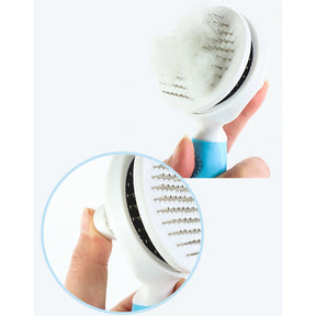 Pet Self-Cleaning Slicker Brushes for Shedding Grooming Removes Loose Undercoat-Blue