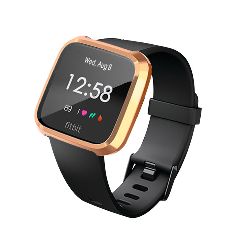 For Fitbit Versa Lite Electroplated Soft TPU Slim Watch Case -Rose Gold